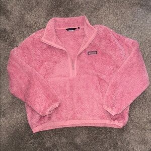 Vineyard Vines Rose Pink Sherpa Half-Zip Pullover